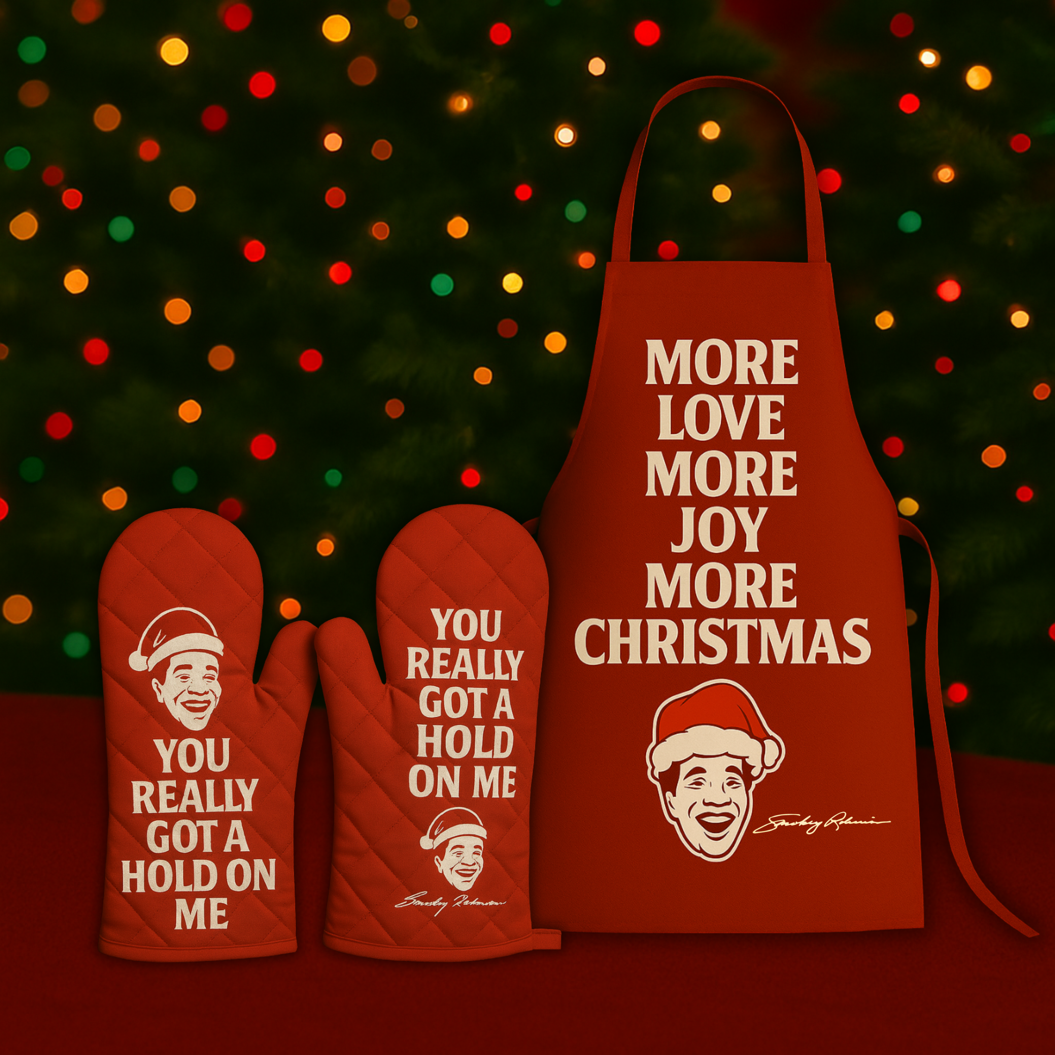 Christmas Apron and Oven Mitt Set