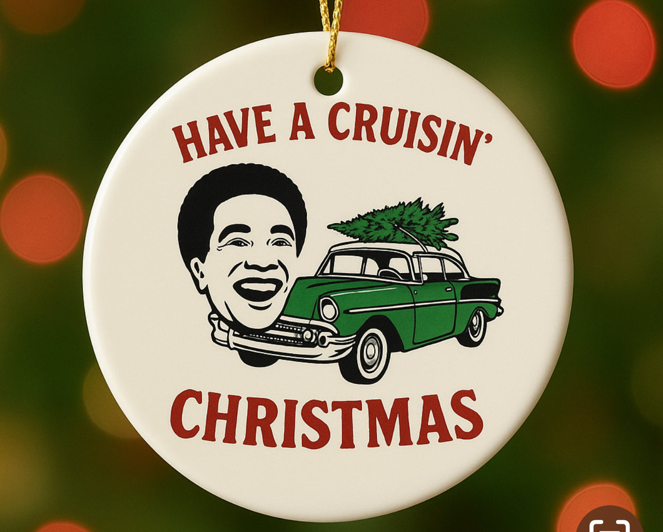 Have A Crusin' Christmas Ceramic Ornament